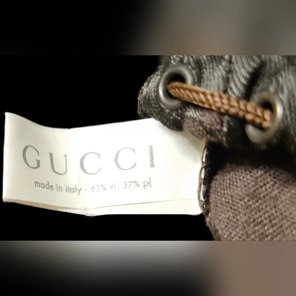 Gucci GG Satin Dust Bag Large Brown Drawstring Authentic Luxury Handbag Storage - Picture 6 of 6